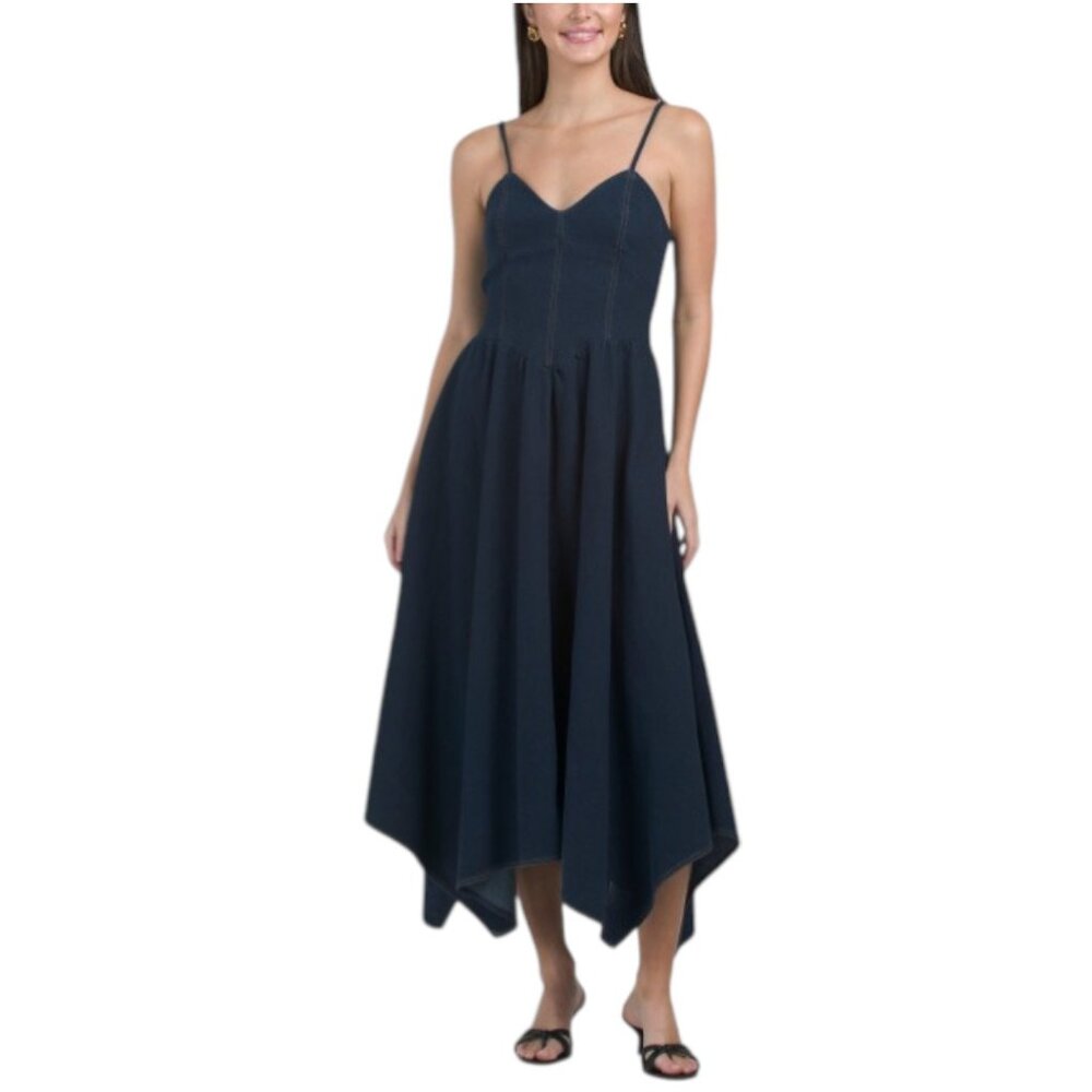 MOON RIVER Denim Drop Waist Dress